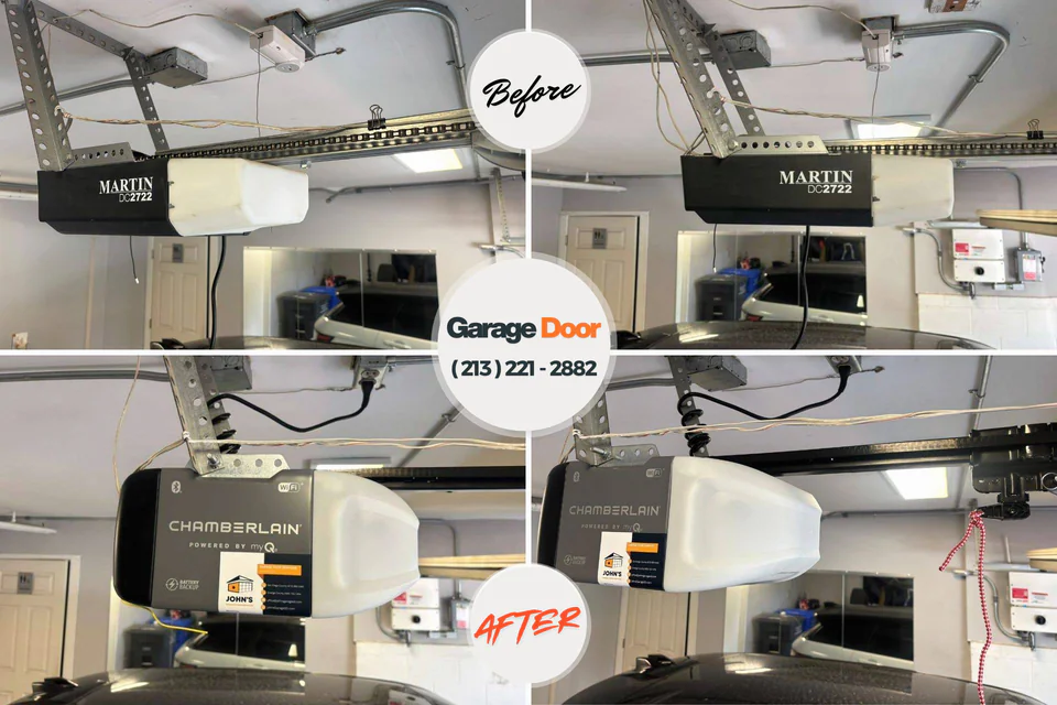 Before and after: garage door repair North Sarasota, FL